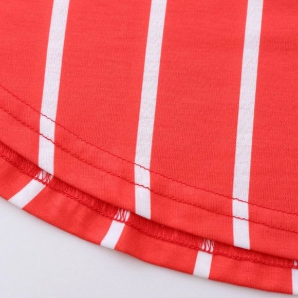 Red And Black Mens Striped Tee - Picture 4 of 5